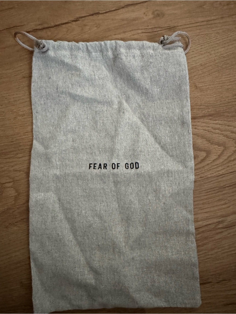 Fear of God Light Gray Logo Drawstring Pouch